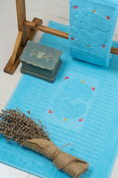MaLana Havlu Footprint Embroidered Foot Towel Mat