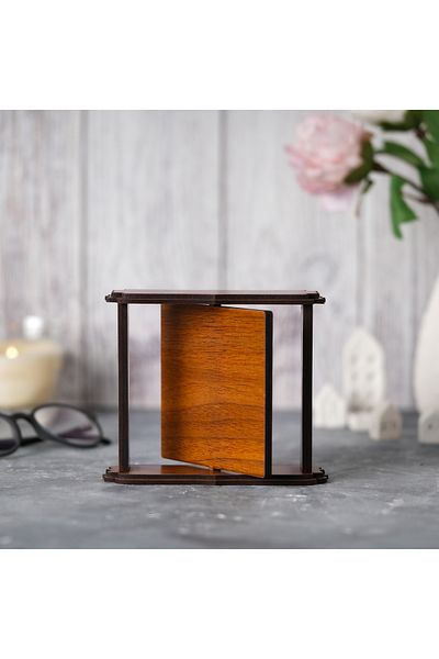 farklı bir hediye Rotating Photo Frame Brown 13X12 cm (Patented Product)