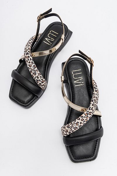 LuviShoes Sandale de damă LEAMIL din piele naturală neagră