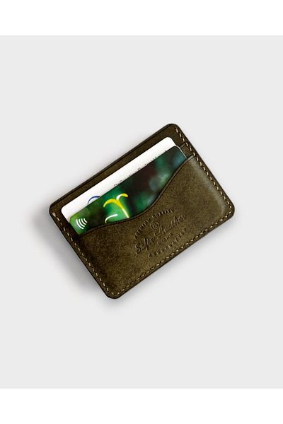 DeriBoss Milano Green Pueblo Γνήσιο Δερμάτινο Μίνιμαλ Θήκη για κάρτες