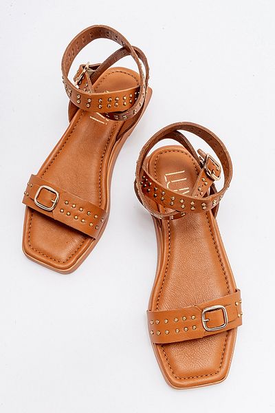 LuviShoes Dámské sandály z pravé kůže CARRIL Tan