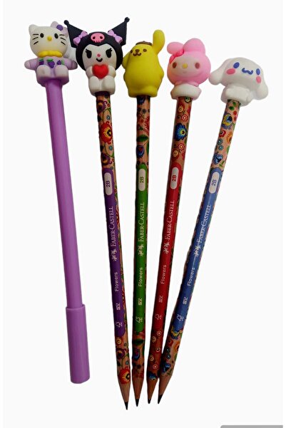 sevgi kırtasiye Kuromi Pompompurin Cinnamoroll Mymelodi Faber Lead Pen 4 Piec...