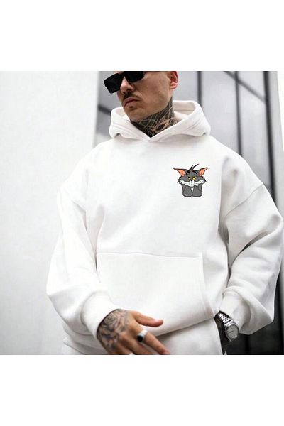 BEETON Унисекс суитшърт с качулка и щампа Tom