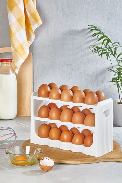 Akkoyunlu home 30 Compartment Egg Box 3 Layer Egg Holder Refrigerator Organizer Storage Container