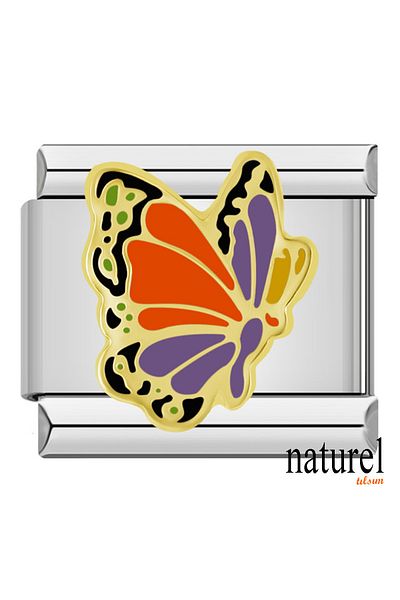Naturel Tılsım Italian Stainless Steel 9mm Butterfly Charm