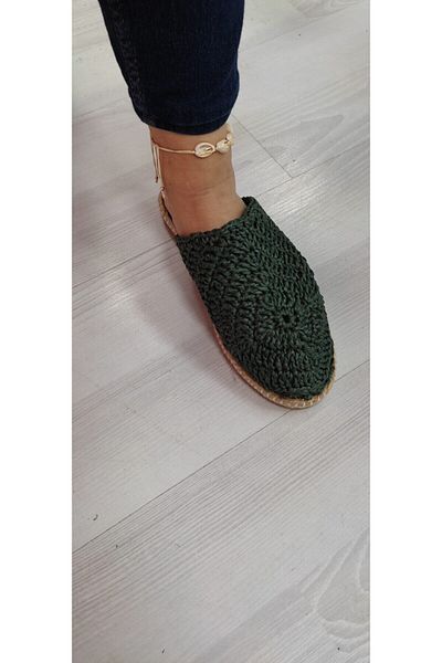 Kevser nur tuhafiye Hand Knitted Straw Slippers