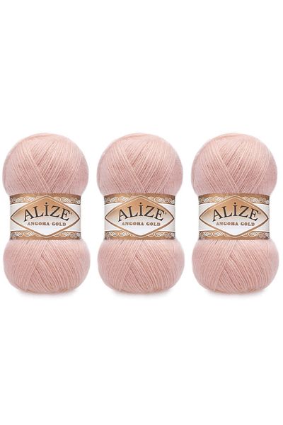 Alize Angora Gold Νήματα Πλεξίματος Χεριών 100 gr 3 Τεμάχια Χρώμα 161 Πούδρα