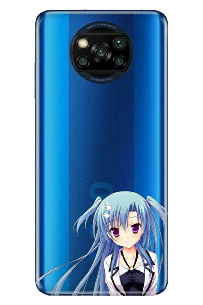POCO X3 NFC - X3 Pro Uyumlu Kılıf Desenli Baskılı Silikon Mavi Anime Kız
