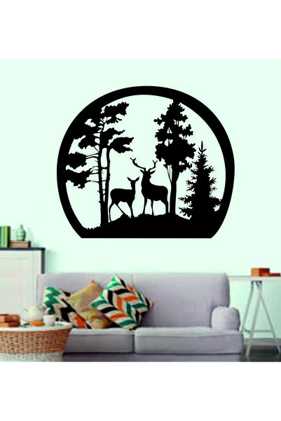 2-piece Deer Decorative Wood Wall Decor in the Forest