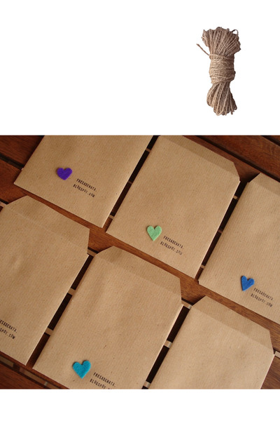 Dekals 100'lü 17x26 Hazır Kraft Hediye Paketi (İp Hediyedir) Kalın Otantik He...