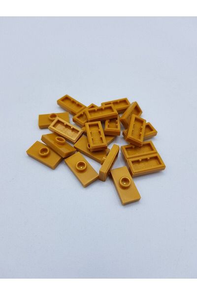 LEGO Moc Accessory Plate Modified 1 X 2 Jumper Gold Plain Tile Brick 8 Pieces to Send