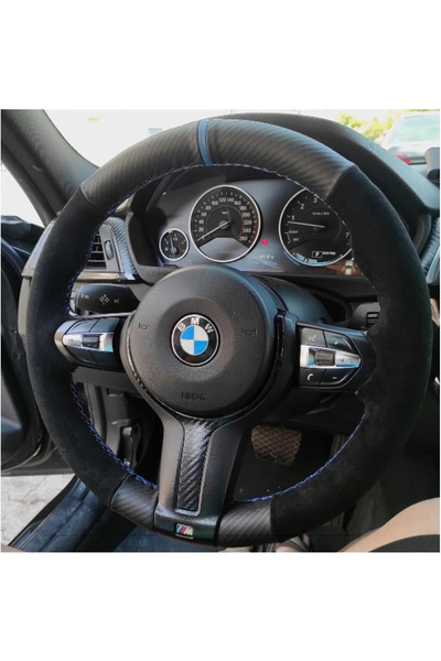 gürder Bmw F30 Alcantra Karbon Mavi Yüzüklü Mavi Dikişli (simit Kısmına Dikilir)