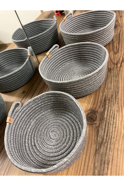 Namteks 25x10-23x9-20x8 3-Piece Wicker Basket Set-bathroom, kitchen, room Organized, built-in Decorative Basket