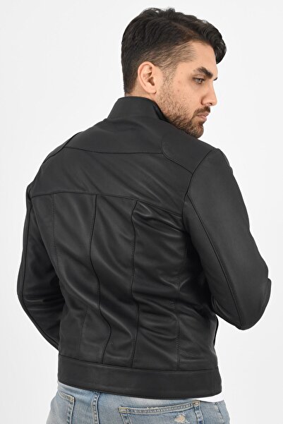 ALİN Men's Black Genuine Leather Jacket