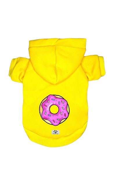 PetiliDünya Donut Sweat Hooded Sweatshirt Dog And Cat Outfit - Patterned Hoodie