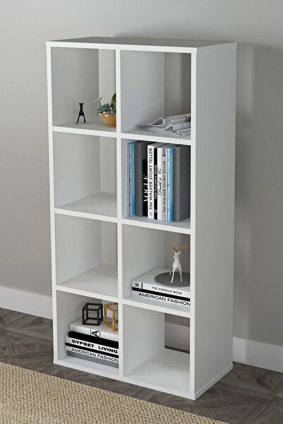 Sanal Mobilya Cube 8 Raflı Kitaplık Xlarge Beyaz