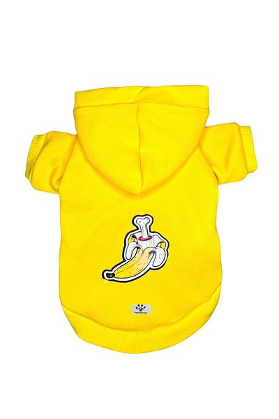 PetiliDünya Banana bone figure hoodie Cat & Dog Outfit Sweatshirt hoodies 100% cotton