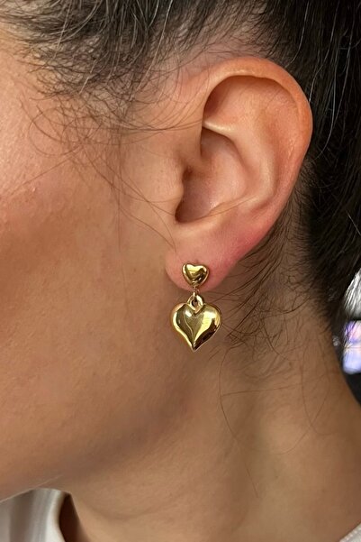Beca Atelier 316L Steel Dangle Heart Earrings