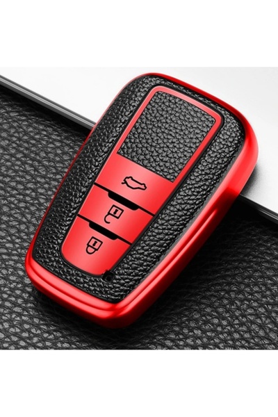 AYCANSTORE Husă TPU pentru telecomandă Toyota cu 3 butoane (roșu)