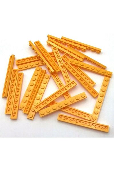 LEGO Moc Custom Accessory Creator Plate 1 X 8 Flat Brick Light Orange 4 Pieces Will Be Sent