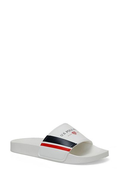 U.S. Polo Assn. ΒΑΣΗ. Polo Assn. Λευκές ανδρικές παντόφλες WILLY 4FX