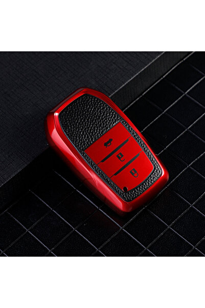 AYCANSTORE Husă TPU pentru telecomandă Toyota cu 3 butoane (roșu)