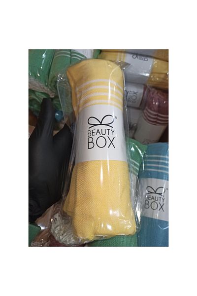 Beauty Box Luxury Spa Towel Yellow Color Beach Towel Cotton Loincloth Turkish Bath Bathhouse Beach Towel 90cmx170cm
