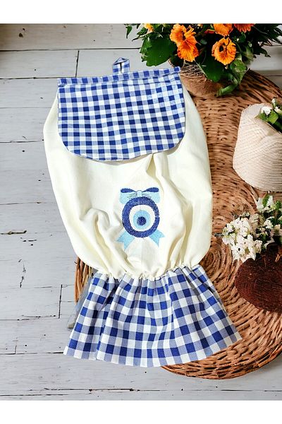 shules collection Evil Eye Bead Embroidered, Set of 5 (Oven Cover, Organizer, Bread Holder, Towel, Pot Holder)