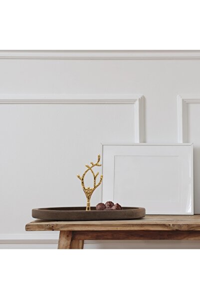 Rabo Craft Single Layer Leaf Patterned Wooden Cake Pastry Presentation Stand, Serving Presentation Plate