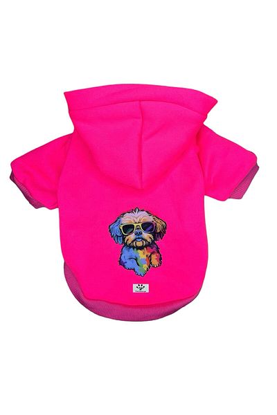 PetiliDünya Dog Colors Hooded Fleece Sweatshirt Dog And Cat Outfit & Dress