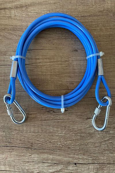 LİDERSAN ÇELİK 6 Mm 3.5 Meters 2 Screw Carabiner Dog Garden Tiedown Turquoise Color