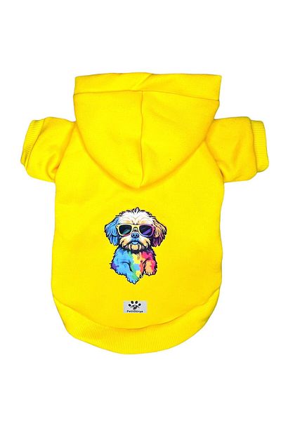 PetiliDünya Dog Colors Hooded Fleece Sweatshirt Dog And Cat Outfit & Dress