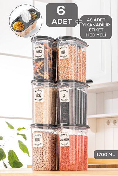 Herza House 6 x 1700 ml Oval Erzak Saklama Kabı