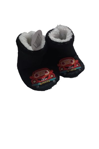 AY ONLİNE Unisex Black Red Car Embroidered Slippers Home Boots First Step