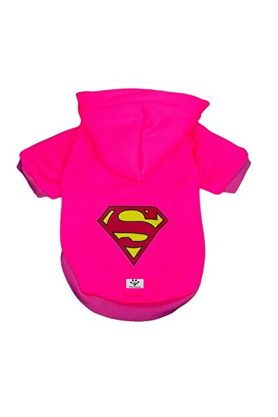 PetiliDünya Superman Hooded Fleece Sweatshirt Dog And Cat Outfit & Dress