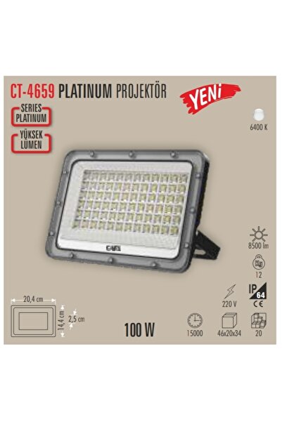 zey teknoloji cata 100 watt projektör beyaz ışık