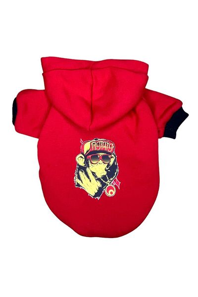 PetiliDünya monkey hiphop Hooded Fleece Sweatshirt Dog And Cat Outfit & Dress
