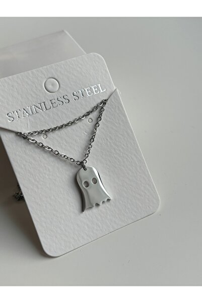 midnayt قلادة شبح رفيعة من الفولاذ المقاوم للصدأ 44 سم