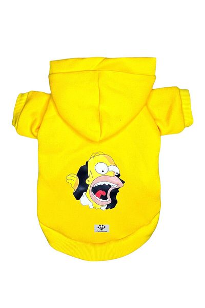PetiliDünya Homer Simpson Cat & Dog Outfit Sweatshirt Hoodie simpson Printed Sweatshirt