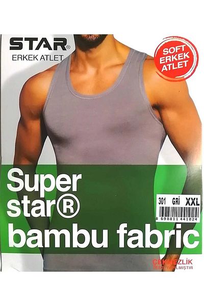 star iç giyim Men's Bamboo Athlete 3-Piece 301