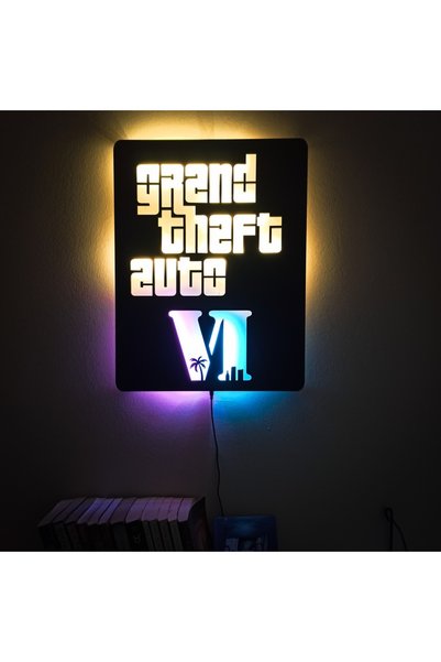 FOREVHOME GTA VI 6 Led Işıklı Tablo
