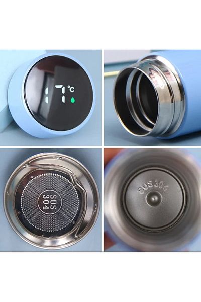 hediyeconcepti 500ml Stainless Steel Thermos & Flask with LCD Temperature Indicator