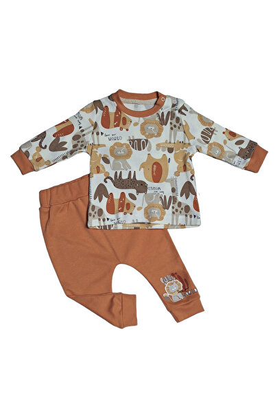 Miniworld % 100 Pamuk Sevimli Aslan Animal Erkek Bebek 2'li Takım