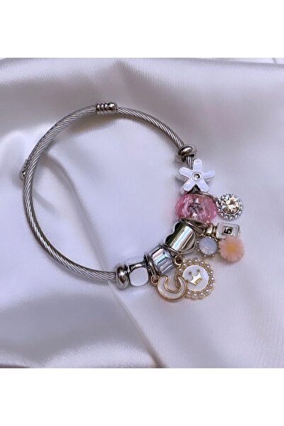 Accessories Gümüş Renk Papatyalı Çelik Bileklik