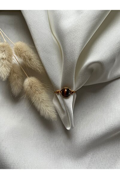 PelvedDesign خاتم سلكي ذهبي قابل للتعديل مصنوع يدويًا من حجر عين النمر