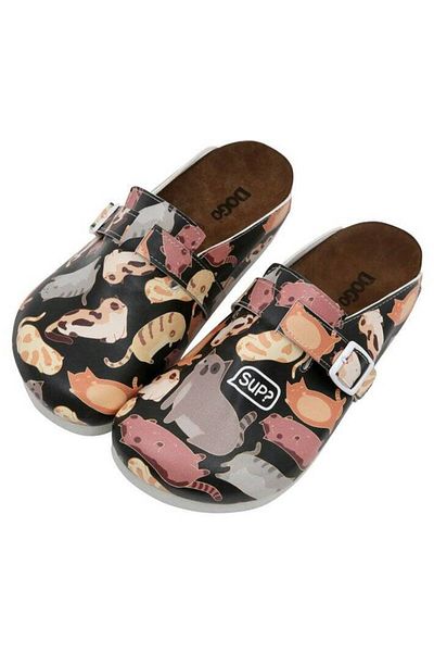 Dogo Women's Vegan Leather Black Slippers - Sup Hooman?Design