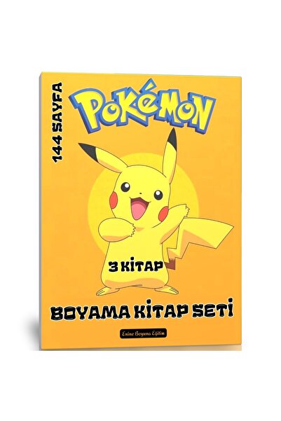 Enine Boyuna Eğitim Pokemon Boyama Kitap Seti (3 Süper Kitap)