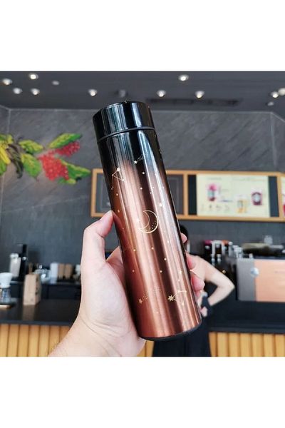 hediyeconcepti 500ml Starry Thermal Bottle Display Temperature Mug Stainless Steel Food Thermos