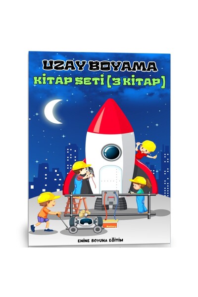 Enine Boyuna Eğitim Space Coloring Book Set (3 Super Books)