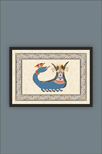 beedene Şahmeran Çerçeveli Tablo Şahmaran Dekoratif Modern